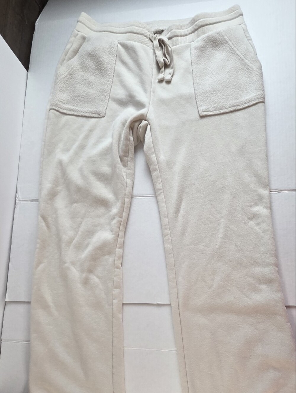 No Boundaries Cream Drawstring Wide-Leg Track Pants - Picture 11 of 11